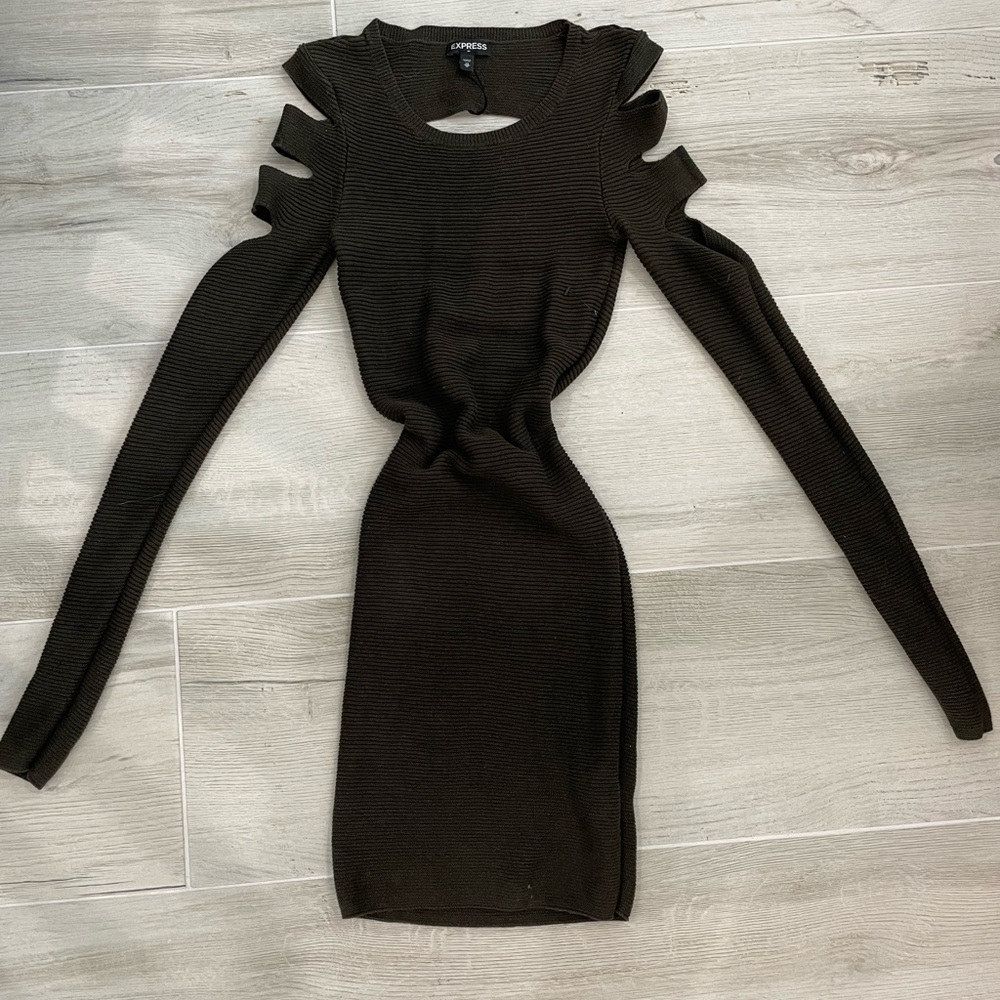 Black Long Sleeve Cutout Dress